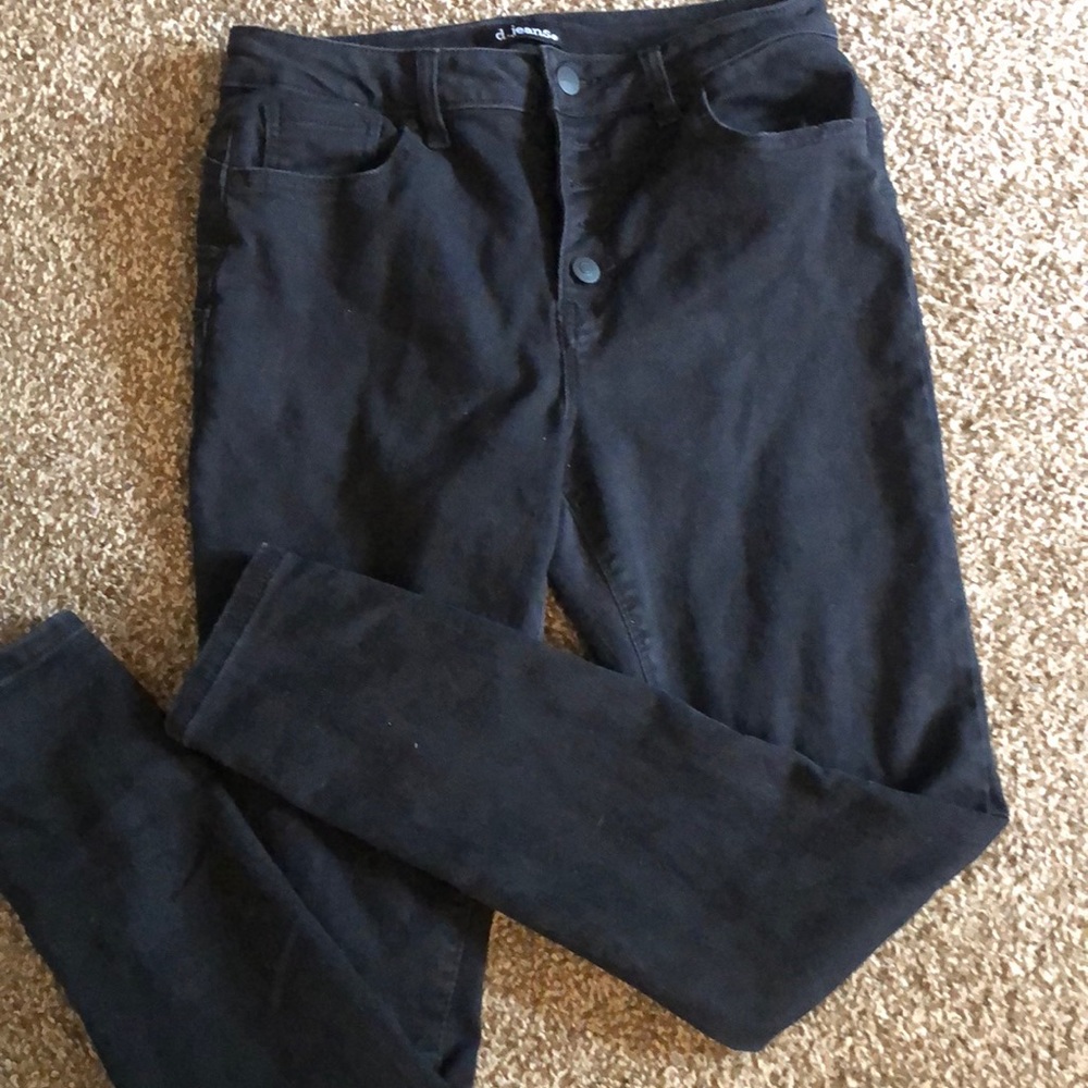 Jeans black stretchy NWOT straight leg high waisted
